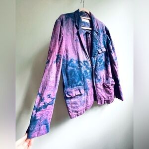 100% Linen Purple Ice-Dyed Blazer